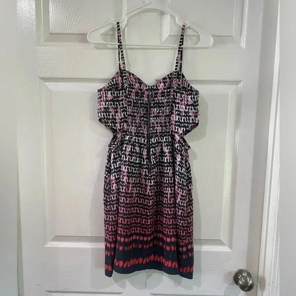 American Eagle Womens Size 6 Dress Spaghetti Strap Colorful Aztec Mini - Picture 9 of 13
